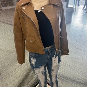 Women's Tan Leather Jacket